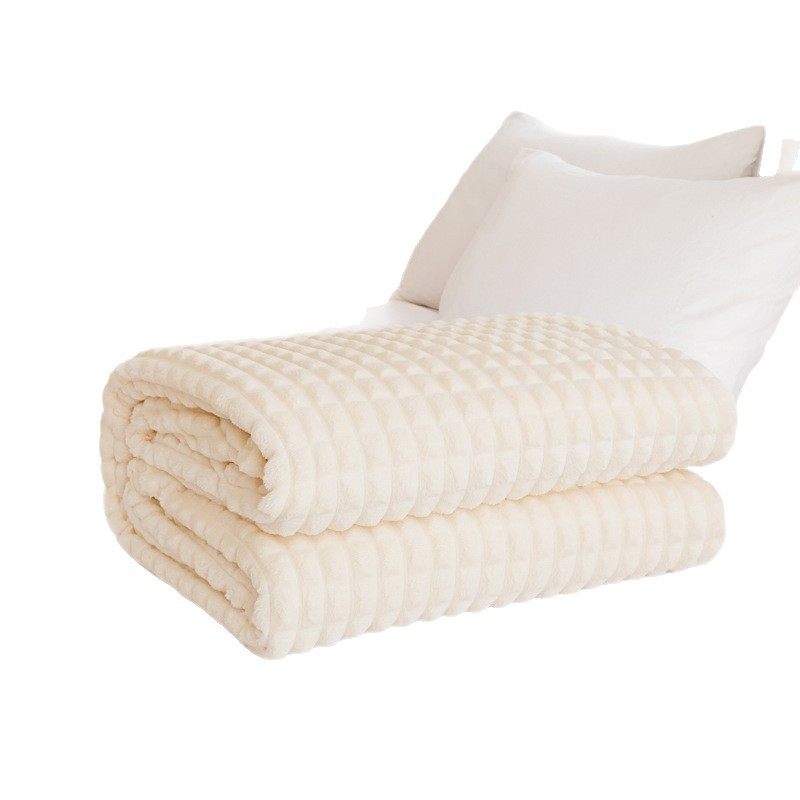 New Flannel Pineapple Check Solid Color Blanket Fashion Cross-Border Foreign Trade Cut Check Blanket Subsidiary Gift Blanket Compressible