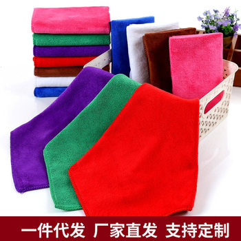 Wholesale 400 grams of thick dry hair towel microfiber 40*40 car towel cleaning towel cleaning cloth towel
