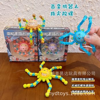 Cross-Border Face-Changing Fingertip Mechanical Gyro Deformable Luminous Educational Rotating Decompression Kindergarten Children's Toy Gift