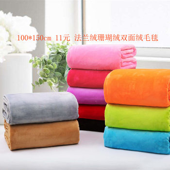 Cross-border Solid Color Blanket Double-sided Flannel Winter Warm Blanket Coral Fleece Cover Blanket Air-conditioning Blanket for All Seasons