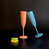 Factory Direct supply 125ml plastic goblet bar restaurant wine glass color champagne glass PS disposable wine glass