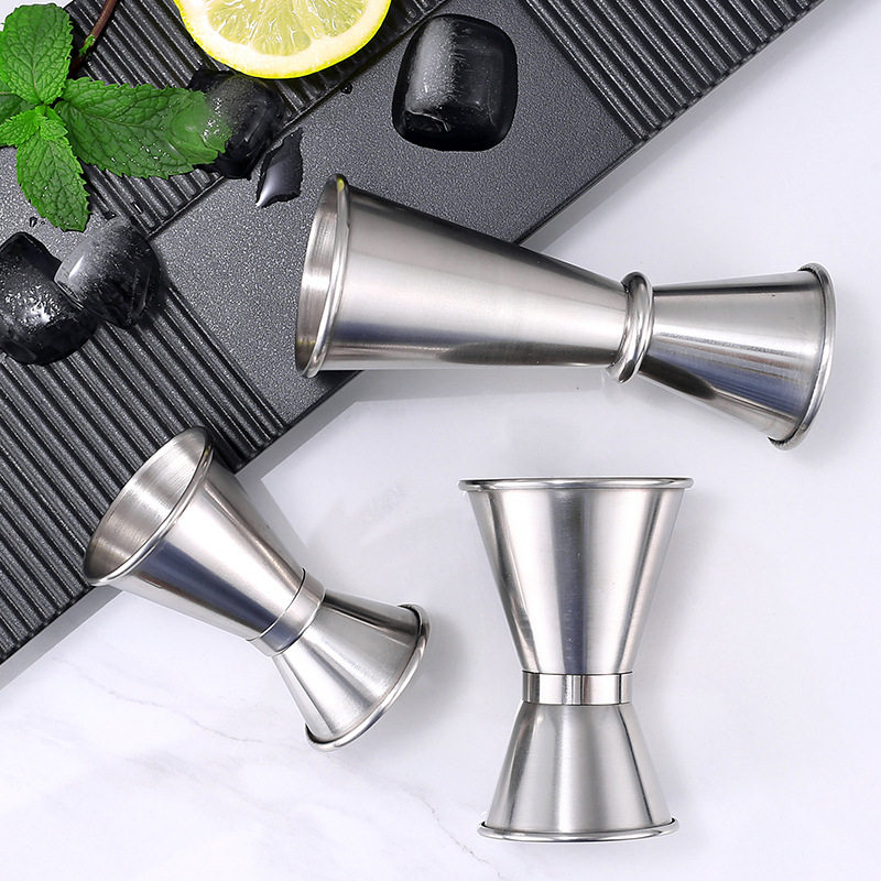 Spot wholesale 304 stainless steel double measuring cup Shaker cocktail drink sand ice debugging Cup printed LOGO