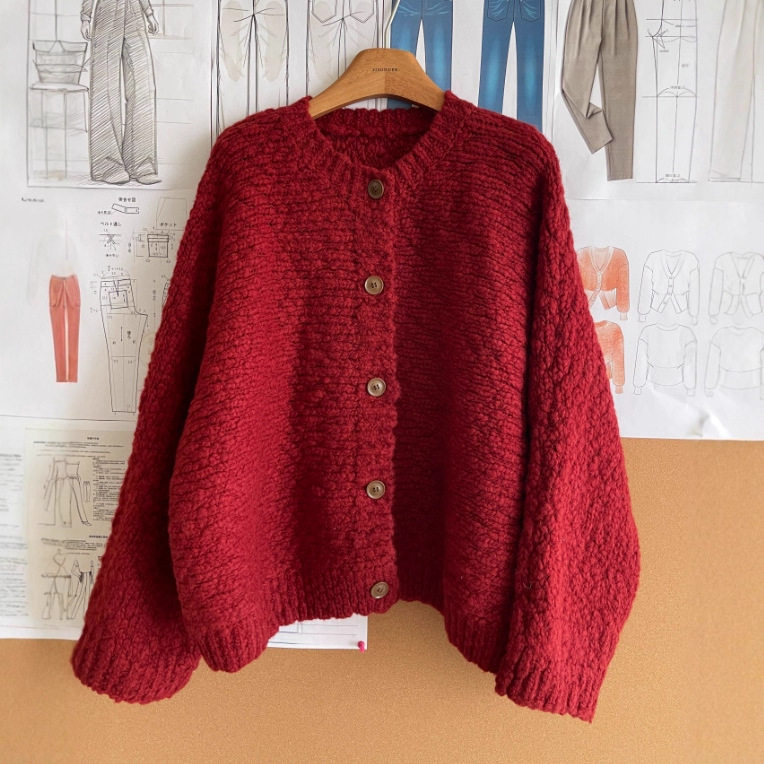 Highly Recommended! 800g Duncan Wool Loose Atmosphere Thick Knit Cardigan