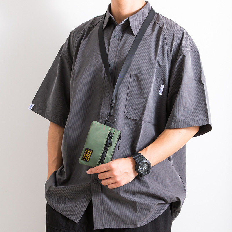 Trendy Fashion Men's and Women's Small Hanging Bag Casual All-match Oxford Cloth Workwear Coin Purse Simple Keychain Bag Card Bag