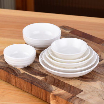 Wholesale Pure White Ceramic Small Dish, Commercial Flavor Dish, Hot Pot, Two Gridss, Three Gridss, Condiments, Dipping Dishes, Soy Sauce and Vinegar Bowls