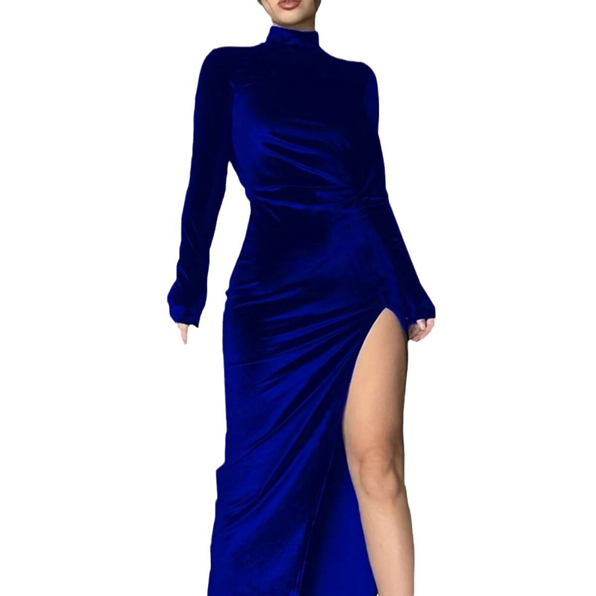 French Style Half High Neck Dress Elegant Split Design Mid Length Spring Summer Fashion Wholesale Available