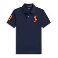 Polo sapphire blue big orange label