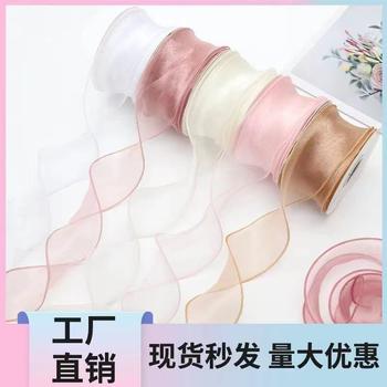 Factory Wholesale 6cm Fishtail Yarn Ribbon Flower Packaging Valentine's Day Cake Box Bow Tie Headband