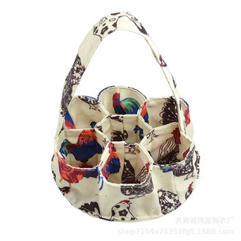 Egg Storage Bag with 7 Compartments for Chicken, Hen, Duck, and Goose Eggs, Suitable for Home Use, Housewives, Farms, and Gardens, Made of Canvas