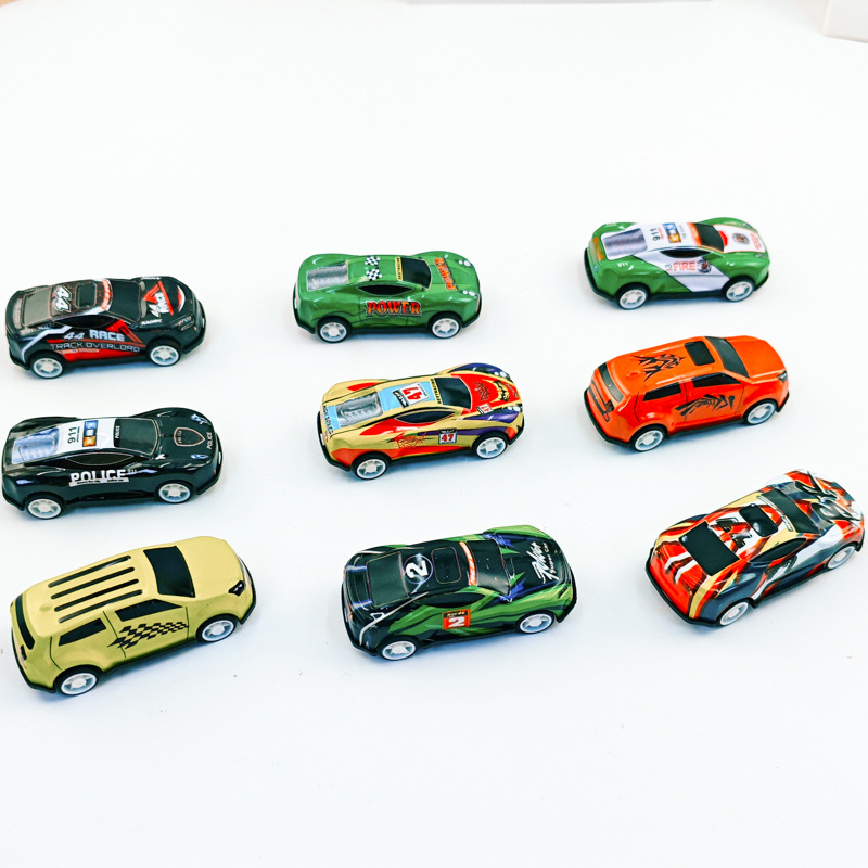 跨境外贸toys儿童铁皮回力合金车子袋装多款车型迷你小汽车玩具