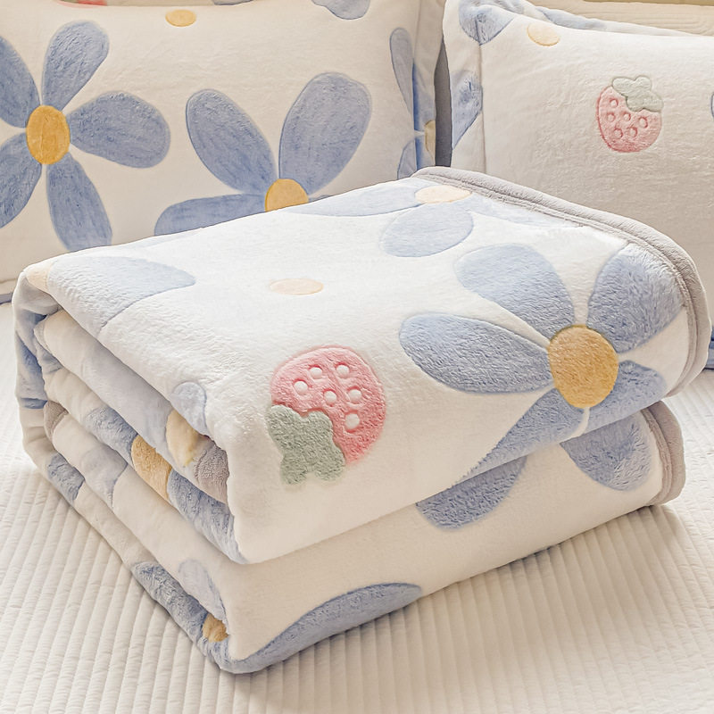 Winter Flannel Blanket Double-Sided Thickened Coral Velvet Blanket Milk Velvet Blanket Office Nap Blanket
