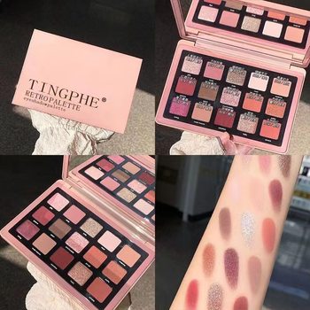 TINGPHE new retro charm 15 color eye shadow cement plate rose European and American earth color eye shadow Internet celebrity same style