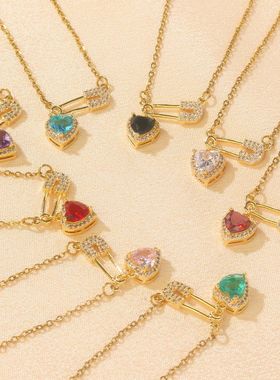 跨境项链ins钛钢锁骨链女