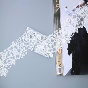 New Organza Embroider Wavy Milk Silk Lace Beads Cut Out Water-Soluble Beads Lace Children's Clothing Accessories