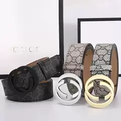 4cm Men's Classic Letter g Printed Fabric Belt with Smooth Buckle, Casual European and American Fashion, Versatile, Direct Sales from the Manufacturer