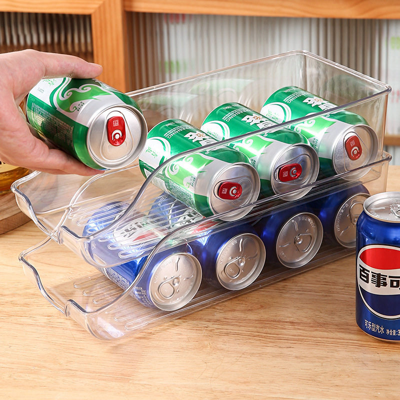 Food-Grade Refrigerator Beverage Storage Box Can Fruit Storage Rack Transparent Oblique Mouth Packaging Box