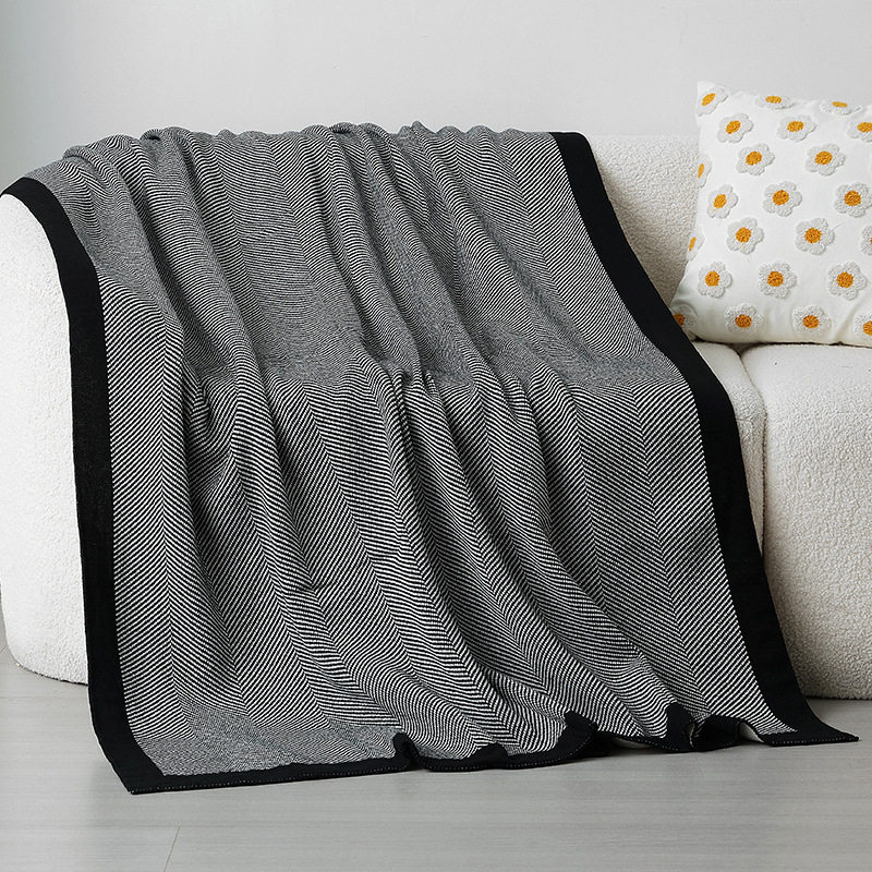 Nordic Simple Style Knitted Summer Nap Air Conditioning Blanket Blanket Bed Tail Towel Blanket New Style Blanket Sofa Blanket