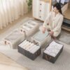 Bedroom Cotton and Linen Cationic Fabric Storage Box for Home Daily Use, Movable Storage Box with Large Capacity Drawer Storage Box