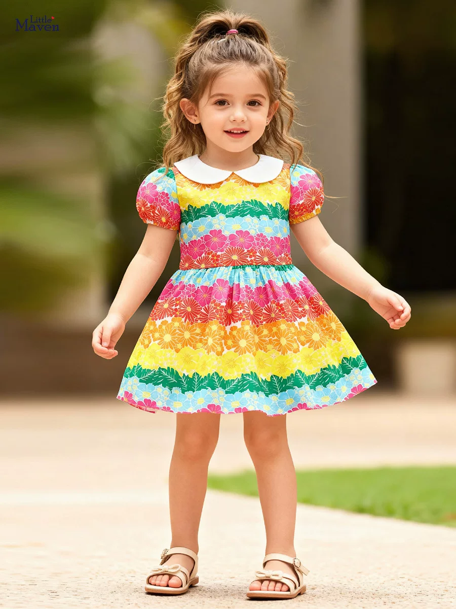 Cotton Kids' Princess Dress, Summer Short-sleeve Girls' Dress, Kids' Dress