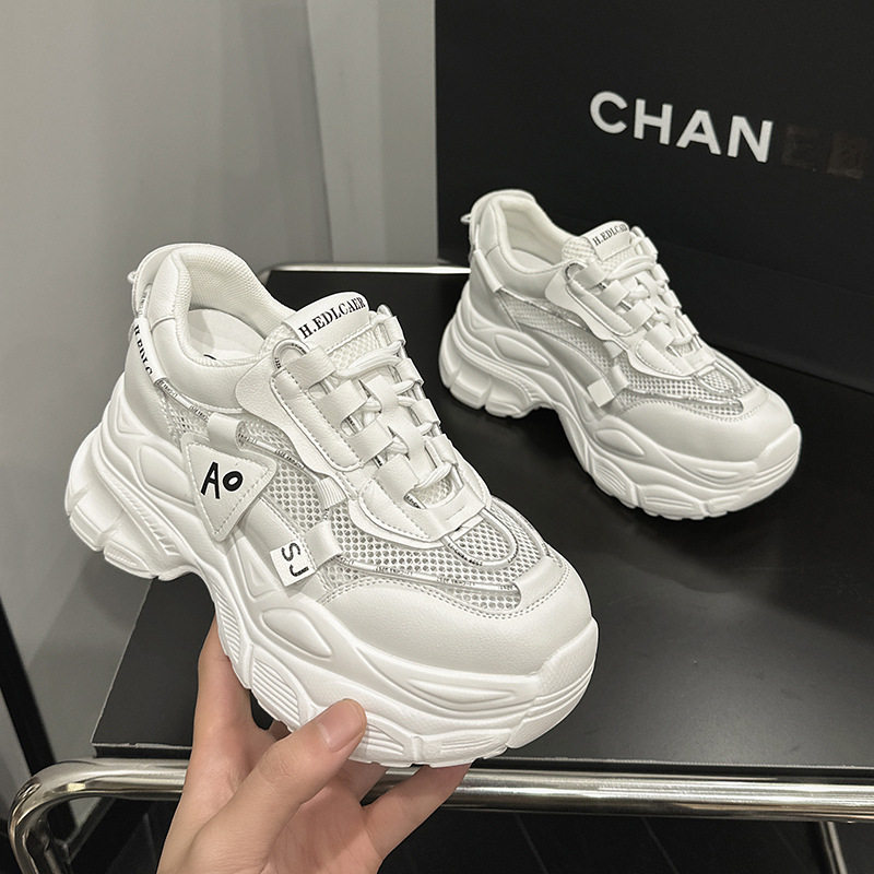 Giày sandal cao gót nữ hở mũi đế platform da bò thật, gót siêu cao 8 cm — Trắng, Hồng