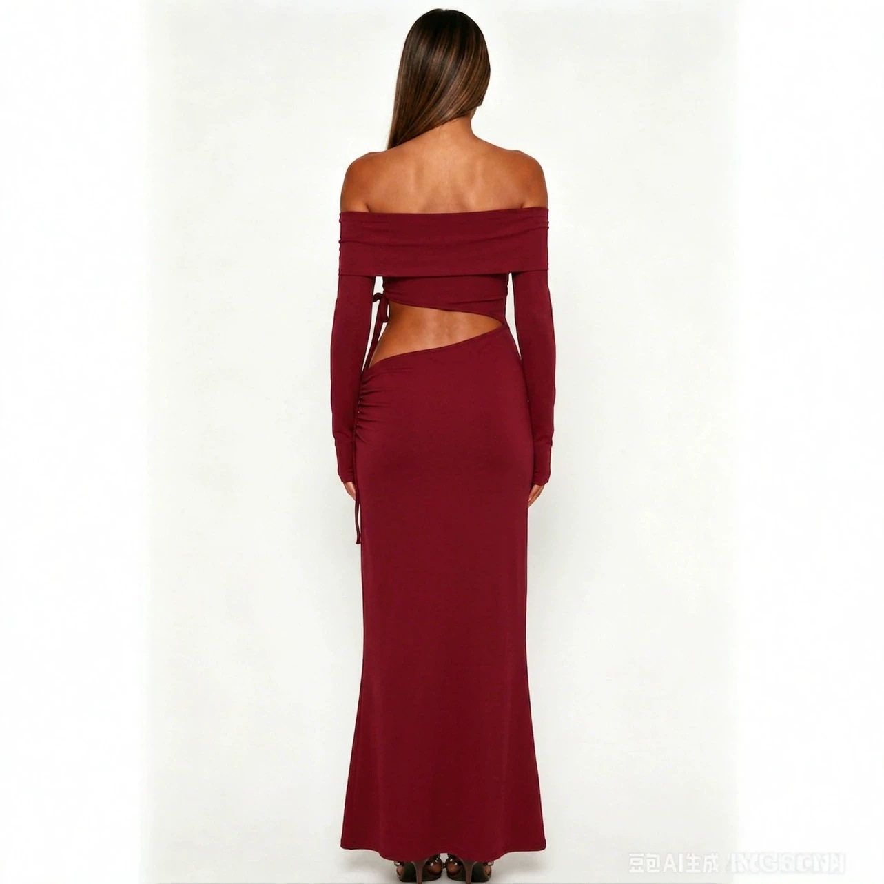 Off Shoulder Bodycon Dress Waist Cutting Elegant Style Perfect for Parties Wholesale Available