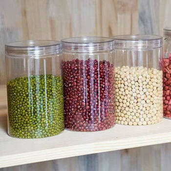 Transparent Plastic Jar Sealed Jar Food Grade Storage Jar with Lid Grains Dried Fruits Tea Pet Bottle Wholesale
