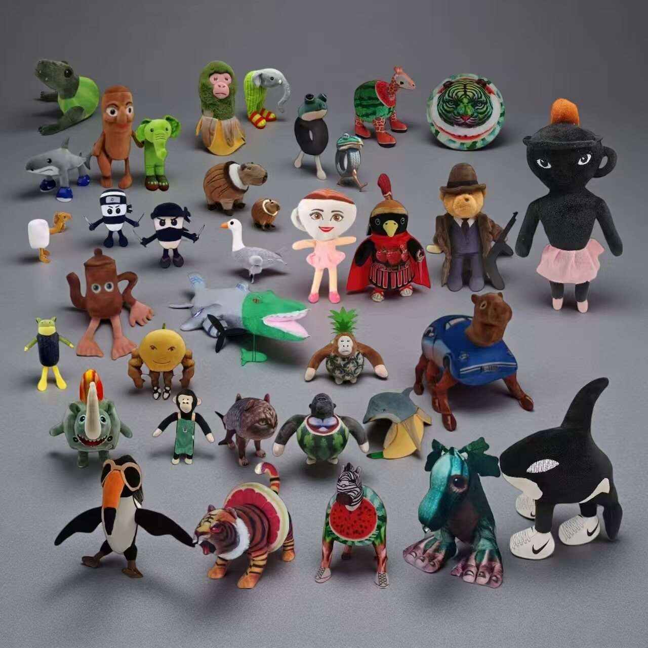 跨境新品tung tung tung sahur 鲨鱼山海经恶搞毛绒玩具娃娃公仔