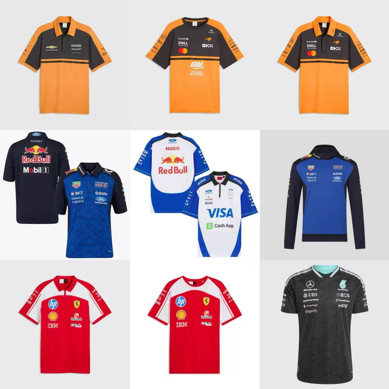 2026 новый спортивный костюм Формулы-1 Формулы-1 Mercedes McLaren Ferrari Red Bull спортивный костюм с коротким рукавом Изображение 1