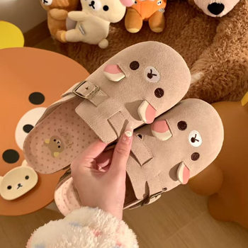 Easy Bear Thick Sole Height Increasing Diy Baotou Half Slippers Women's Summer Outer Wear Slip-on Bocken Shoes Women's New Women's Shoes