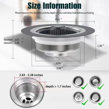Cross-border stainless steel kitchen sink filter bounce core drain sink sink sink universal vegetable basin leaking plug