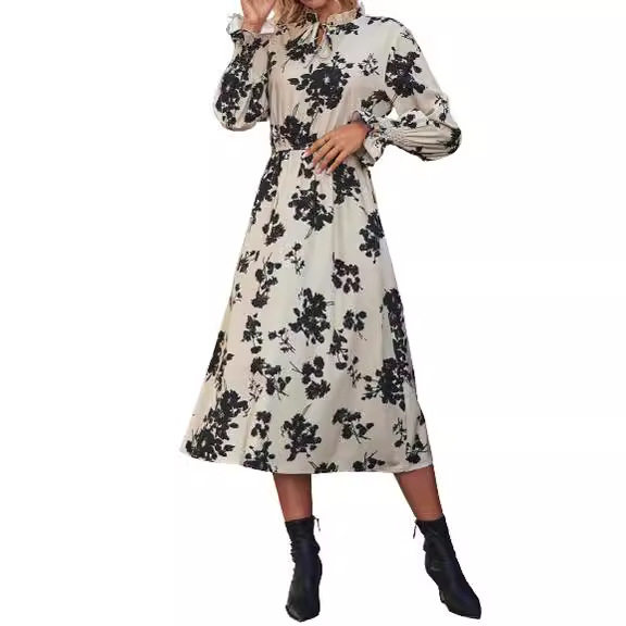 Vintage High Waisted Bell Sleeve Dress Multi Color Options Spring Fashion Wholesale Available factory direct