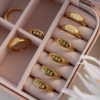 Qiaojin European and American Cross-Border Titanium Steel Number Rings 333 444 999 Wholesale Vintage English Letter Rings