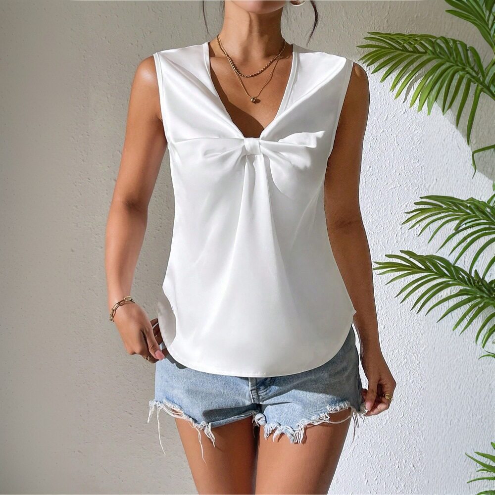 Womens Casual Sleeveless T Shirt Versatile Minimalist Design Spring Summer Fashion Perfect for Work or Everyday Wear