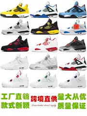 Putian Shoe Factory Cross-border Direct Supply aj4 Electric Mother Yellow Black Red White Cat White Oreo Black Cat Joe 4 Men's and Women's Basketball Shoes