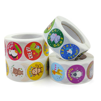 Elementary School student inspirational stickers cute animal stickers reward stickers children stickers wholesale self-adhesive label not dry