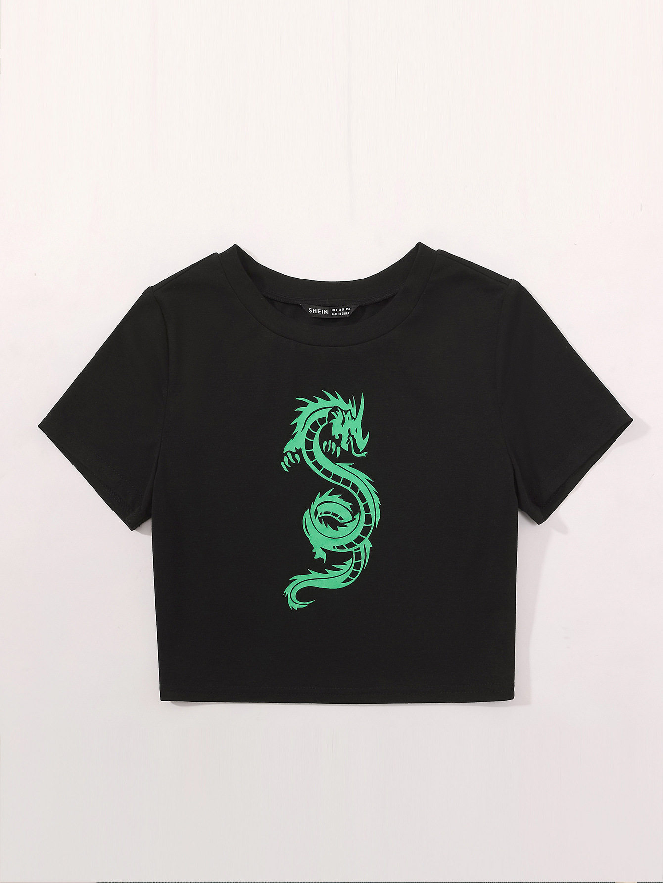 Fashionable Womens Hip Hop T Shirt Unique Dragon Print Short Sleeve Casual Style Wholesale Available