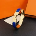 Size 17 wide version 12mm rose gold + dark blue bracelet with logo h