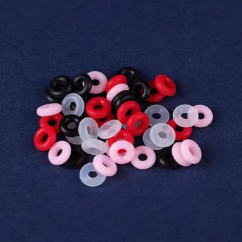 2/2.5/3mm Leather Cord Bracelet 2mm Spacer Beads Fixed O-Ring Elastic Anti-Slip Ring Silicone Washer Factory Accessories
