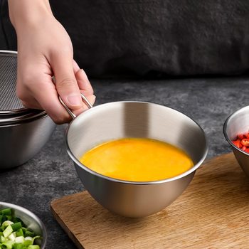 sp sauce multi-specification stainless steel egg bowl with handle to wash Sesame red bean artifact stainless steel drain net pocket