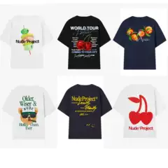 26Ss Cross-Border Nude European and American Trendy Brand New Style Unisex Loose Pure Cotton Short-Sleeve T-Shirt Heavyweight Basic Crew Neck Tee