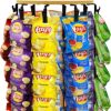 Cross-Border Snack Display Stand, Wooden Supermarket Potato Chip Storage Rack with Blackboard, Rotatable Storage Shelf for Desktop Use