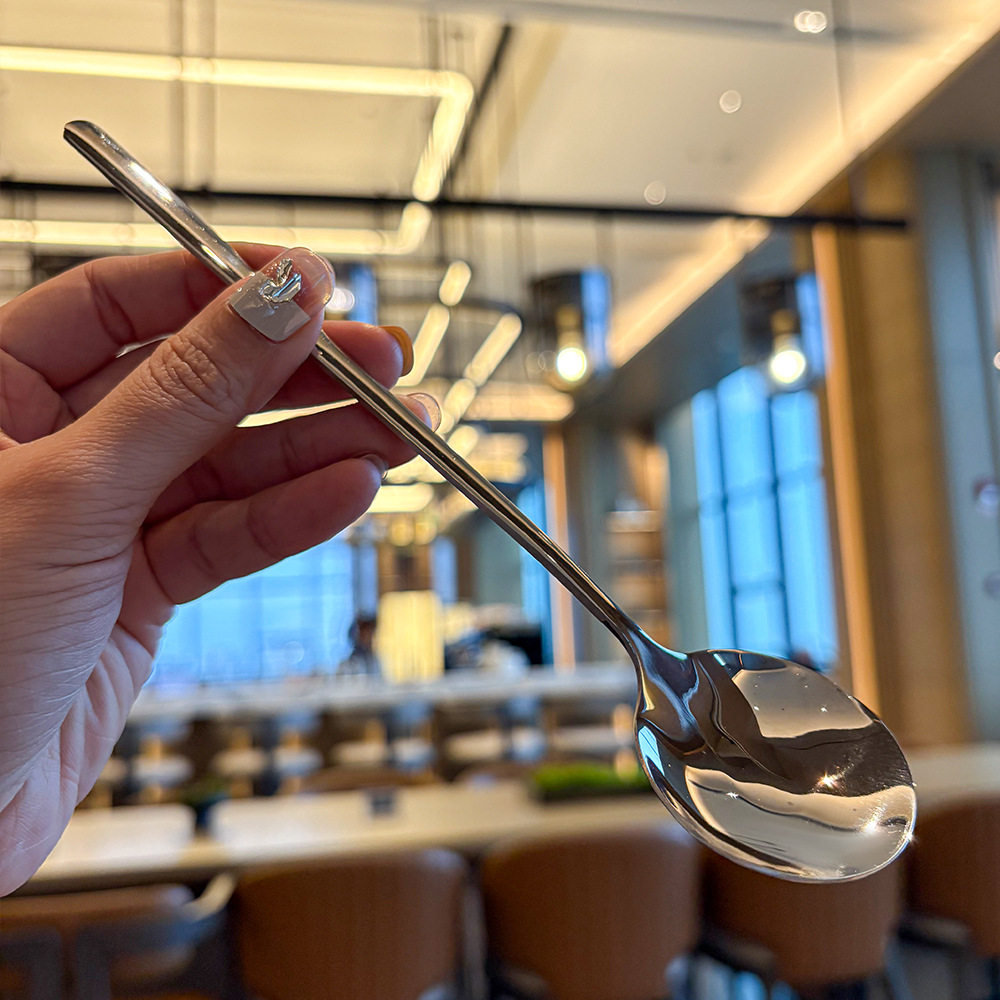 Thickened Internet Celebrity 304 Stainless Steel Spoon, High-Looking Eating Spoon, Korean-Style Dessert Spoon, Household Eating Spoon