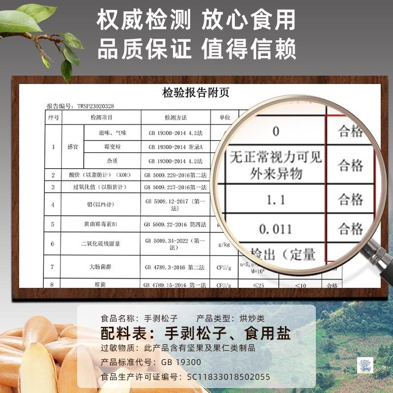 New Brazilian Pine Nuts Afghan Hand-Peeled 500g Small Package Original Large Grain Nut Snack Specialty