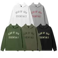 Cross-border foreign trade autumn and winter new FOG three-dimensional hot stamping letters fleece-lined hooded sweater loose casual pullover hoodie