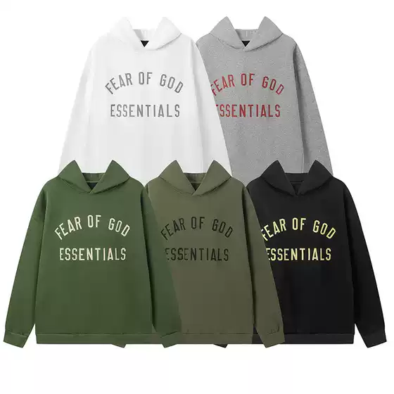 Cross-border foreign trade autumn and winter new FOG three-dimensional hot stamping letters fleece-lined hooded sweater loose casual pullover hoodie