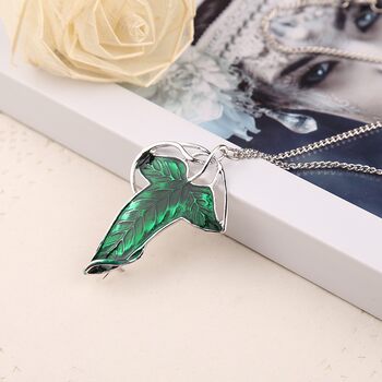 Cross-Border Hot-Selling European and American Fashion Necklaces, Rings, Leaf Brooches, Necklaces, Dual-Purpose Leaf-Shaped Necklaces, Decorative Accessories