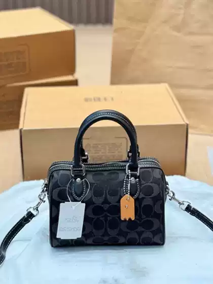 Kou C Brand 26 New Model Rowan18 Denim Blue Boston Pillow Bag Classic Monogram Mini Shoulder Underarm Bag for Women
