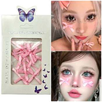Bow ribbon facial eye makeup hair manicure jewelry stage performance photo makeup fabric bow