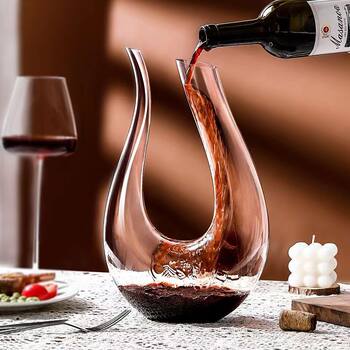 Creative Simple Transparent Glass U-shaped Wine Decanter Household Wine Pour Wine Dispager Large Capacity