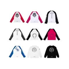 Cross-Border High Version Chrome Hearts 25Ss Crow Dark Flower Sanskrit Printed Long-Sleeved Men's and Women's Raglan Long Sleeves